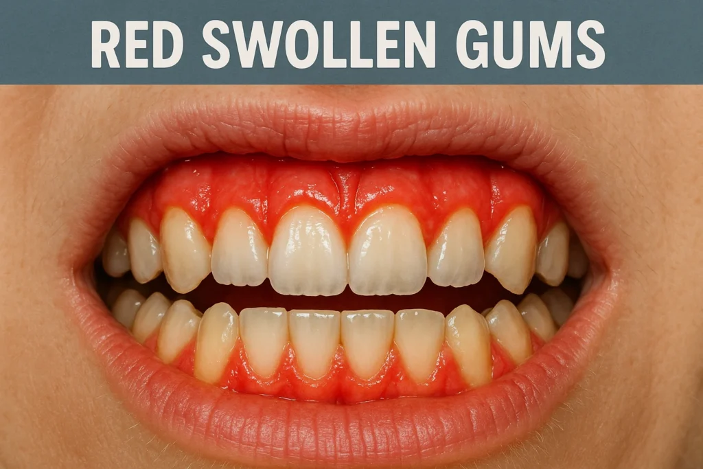 Red Swollen Gums early gum disease signs