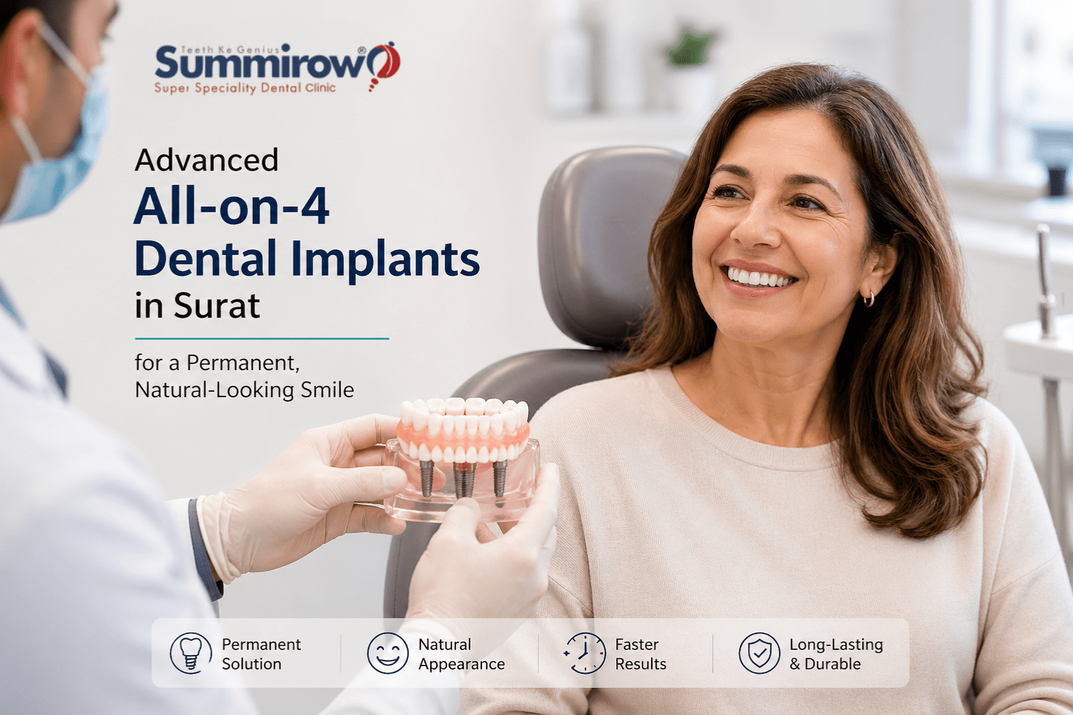 Advanced All-on-4 Dental Implants in Surat for a Permanent, Natural-Looking Smile