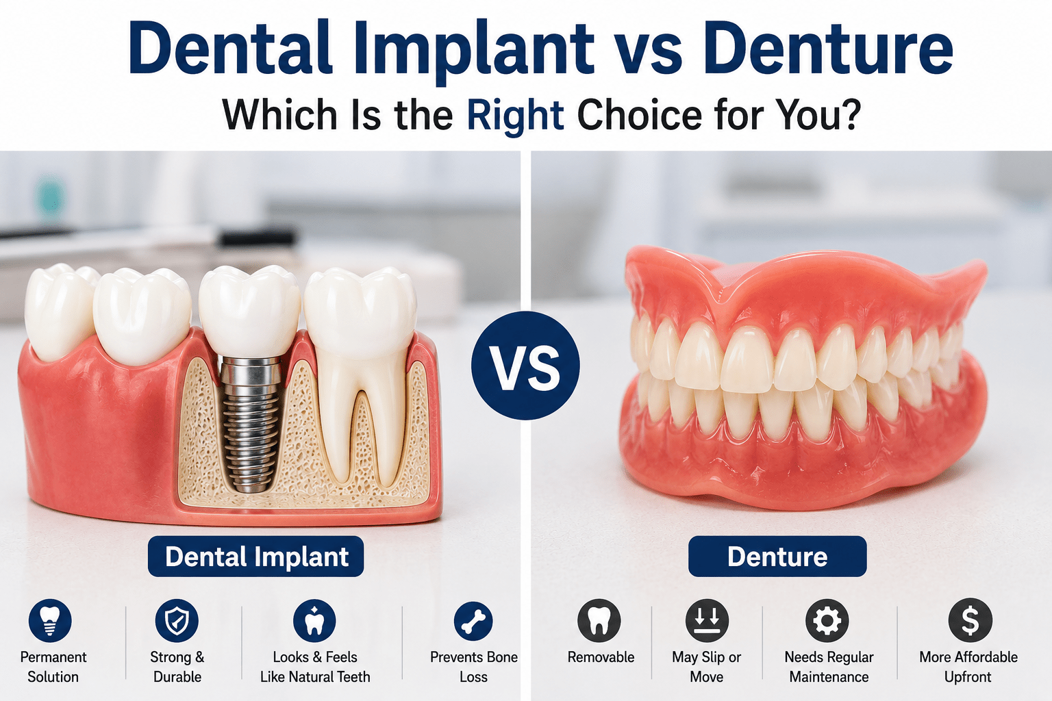 Dental Implant vs Denture in Surat: Which Is the Right Choice for You?