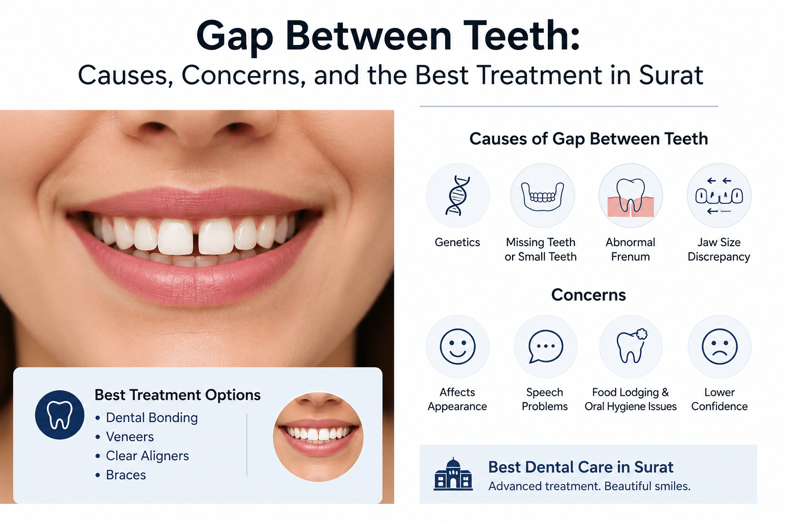 Gap Between Teeth: Causes, Concerns, and the Best Treatment in Surat