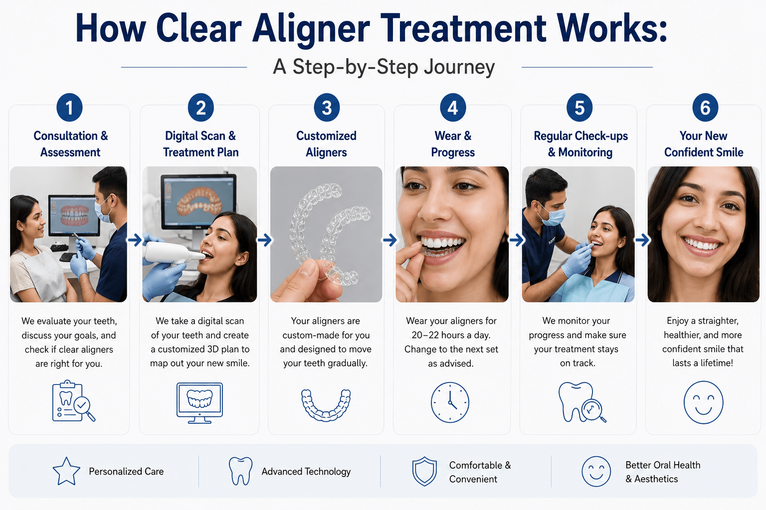 How Clear Aligner Treatment Works: A Step-by-Step Journey at Summirow Dental Surat